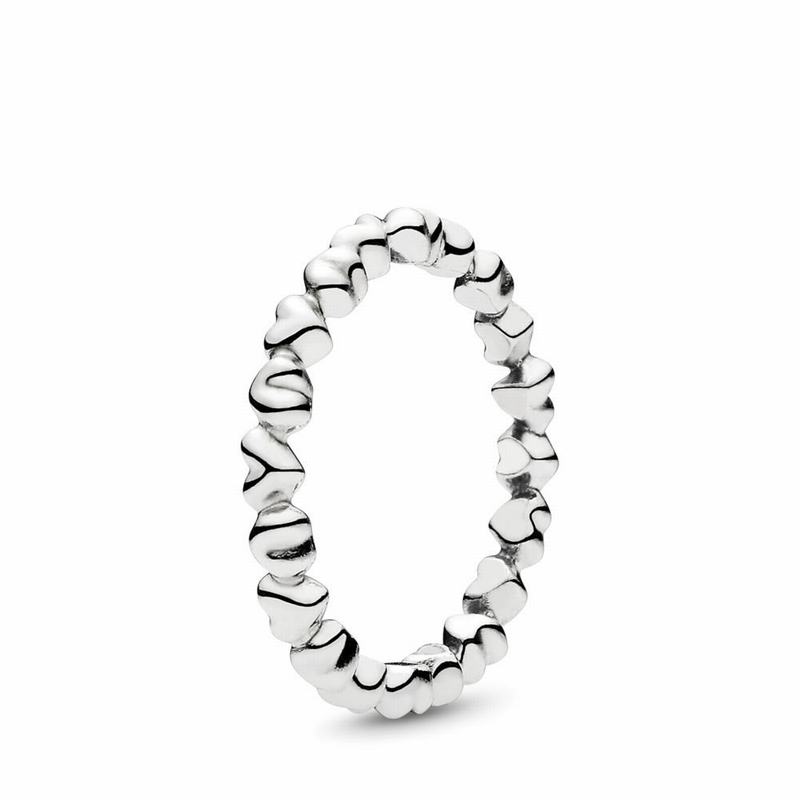 Pandora Forever Love Stackable Heart Stackable Ring Outlet NZ, Sterling Silver (537641-WKJ)